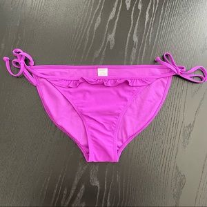 NWOT Bluenotes Neon Purple Ruffle Side Tie Bikini Bottom